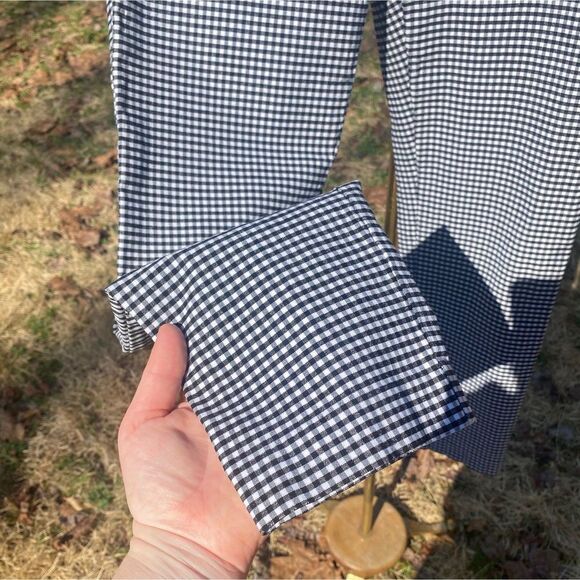 Elle Black Gingham Check Skinny Ankle Stretch Pants - Picture 4 of 7